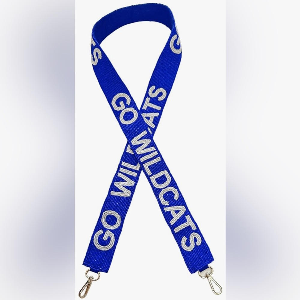 University‎ of Kentucky GO WILDCATS Blue Beaded Purse Strap Game Day Gifts NWT